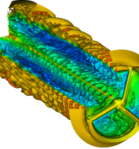 Simulation of the flows around wind turbines