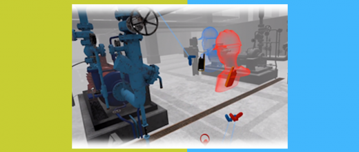 Zoom on the virtual reality module dedicated to the start-up of an industrial pump