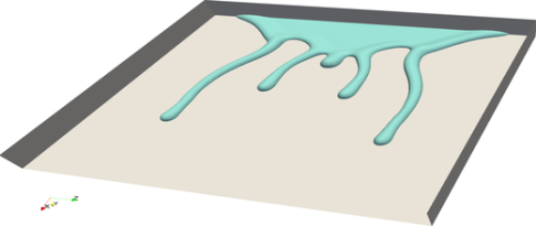 Modeling of liquid films falling over complex surfaces